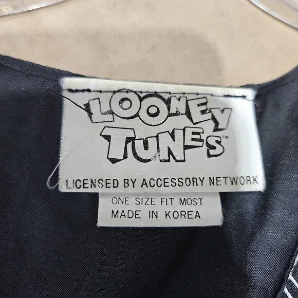 Vintage Looney Tunes Vest Mens One Size L Black Halloween Tweety Taz Bugs 90s